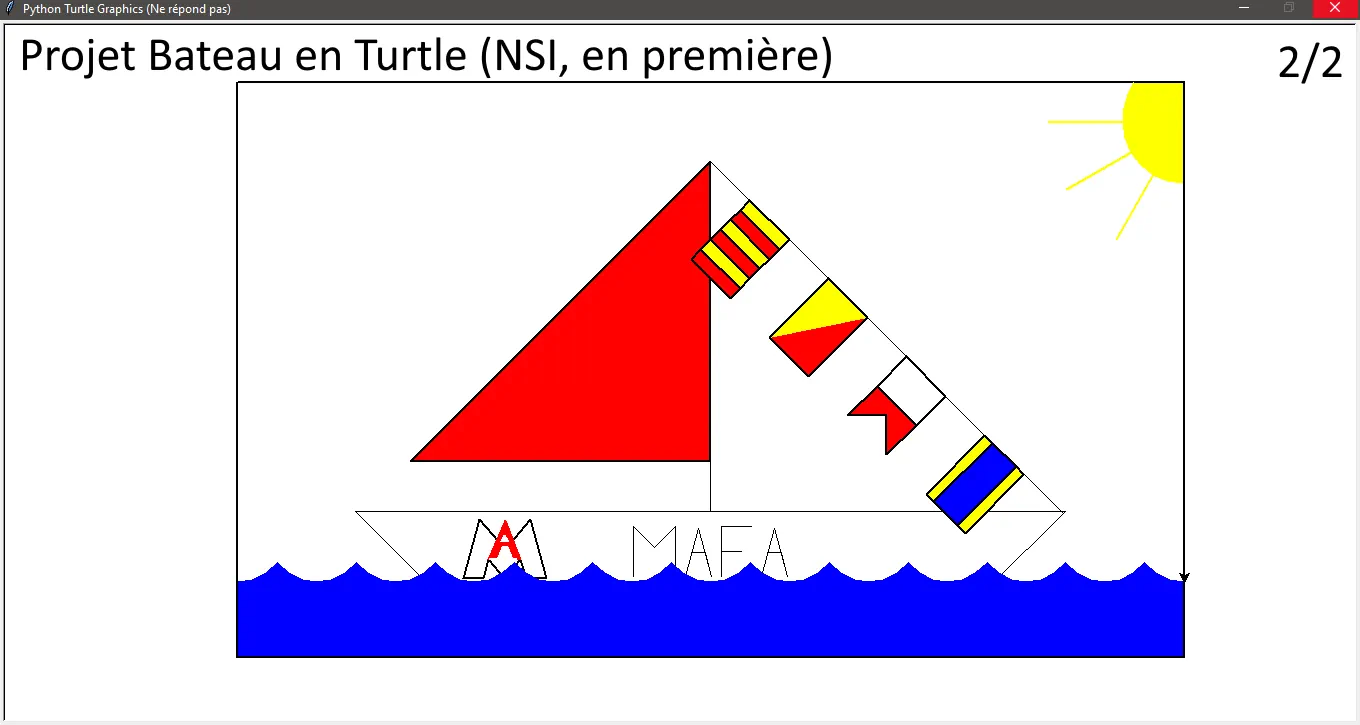 [HORS SUJET]: Projet Bateau de première NSI 2/2 (le bateau)
